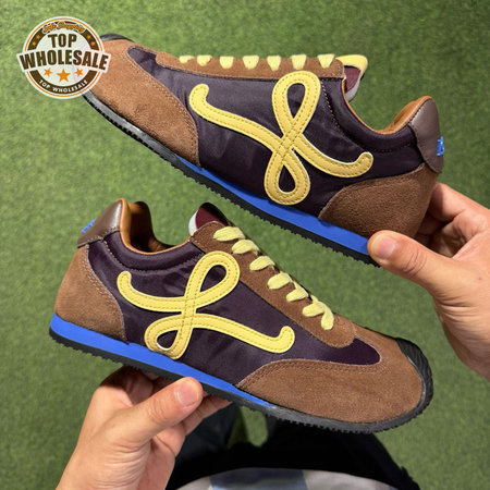 LOEWE Flow Runner Coffee,Yellow and Blue