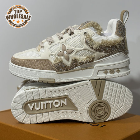 Skate Sneaker in Apricot with Diamonds