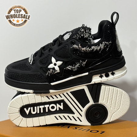 Skate Sneaker in Black with Diamonds