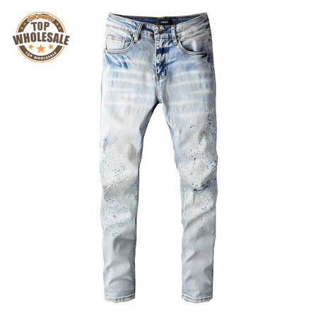 Amiri Splatter Jeans White