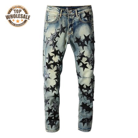 Amiri Stars Jeans Bleached Blue