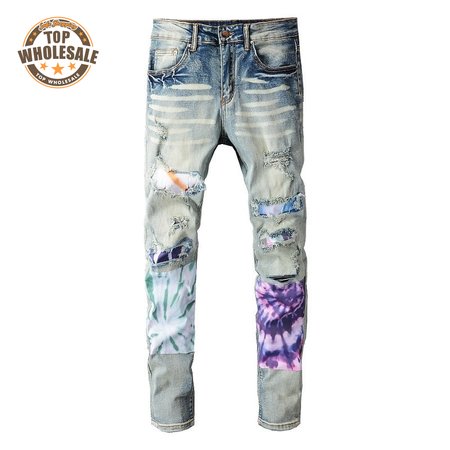 Amiri Tie-Dyed Jeans Blue / Purple