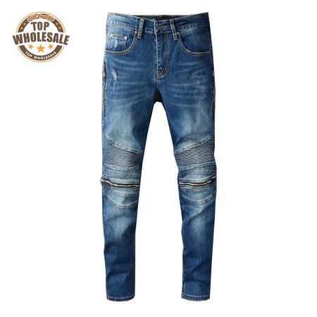 Amiri Zipper Jeans Dark Blue