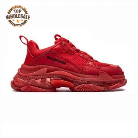 BALENCIAGA TRIPLE S CLEAR SOLE SNEAKER IN RED - BB171