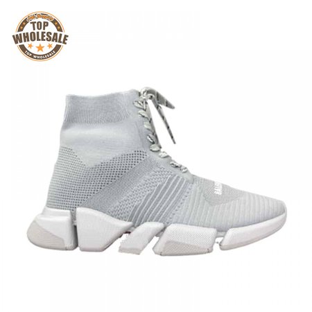 BALENCIAGA MEN'S SPEED 2.0 LACE-UP SNEAKER IN GREY - BB154