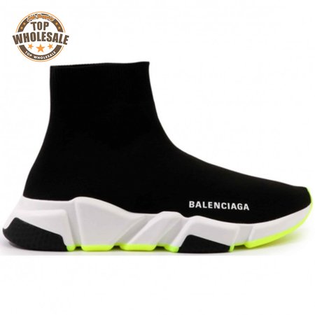 BALENCIAGA SPEED TRAINER BLACK WHITE NEON SS19 - BB12