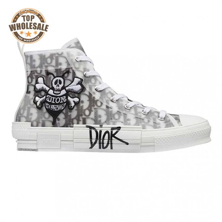 B23 HIGH-TOP SNEAKER WITH DIOR AND SHAWN BEE EMBROIDERY PATCH