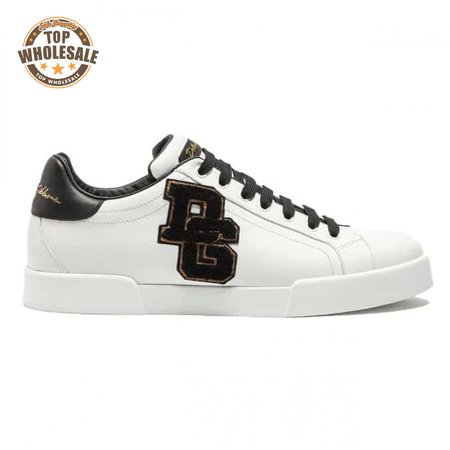 DOLCE & GABBANA PORTOFINO SNEAKERS IN NAPPA CALFSKIN WITH PATCHES - DG15