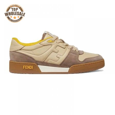 Fendi Match Beige Suede Low-Top Sneakers - FD32