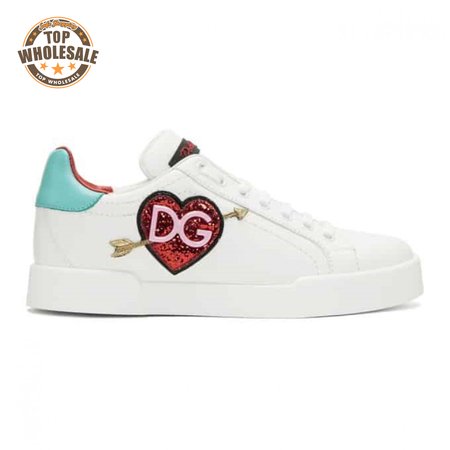 DOLCE & GABBANA WHITE HEART SNEAKERS - DG31
