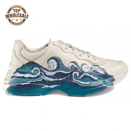 GUCCI RHYTON LEATHER SNEAKER WITH WAVE