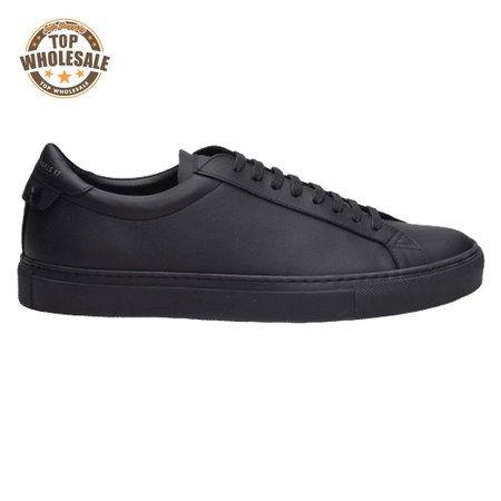 GIVENCHY URBAN STREET LOW-TOP LEATHER TRAINERS TRIPLE BLACK - GVC25
