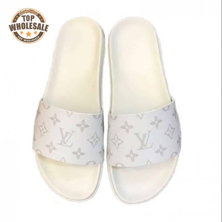 white monogram slides - s43