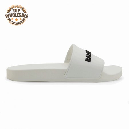 BALENCIAGA RUBBER LOGO POOL SLIDE SANDALS - BBS7