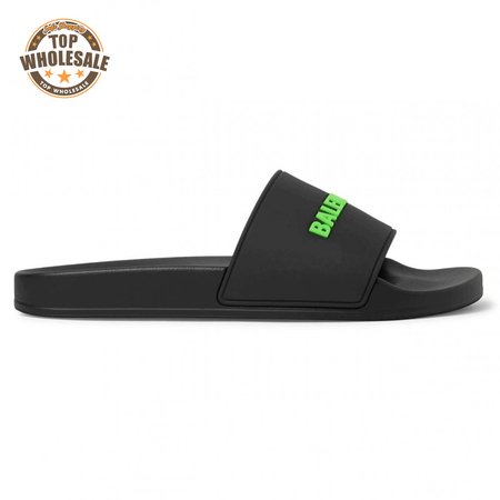 BALENCIAGA RUBBER LOGO POOL SLIDE SANDALS - BBS3